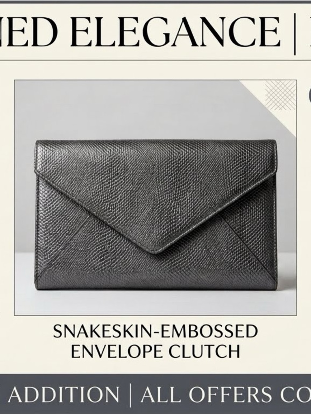 Othr Black Snakeskin-Embossed Envelope Clutch